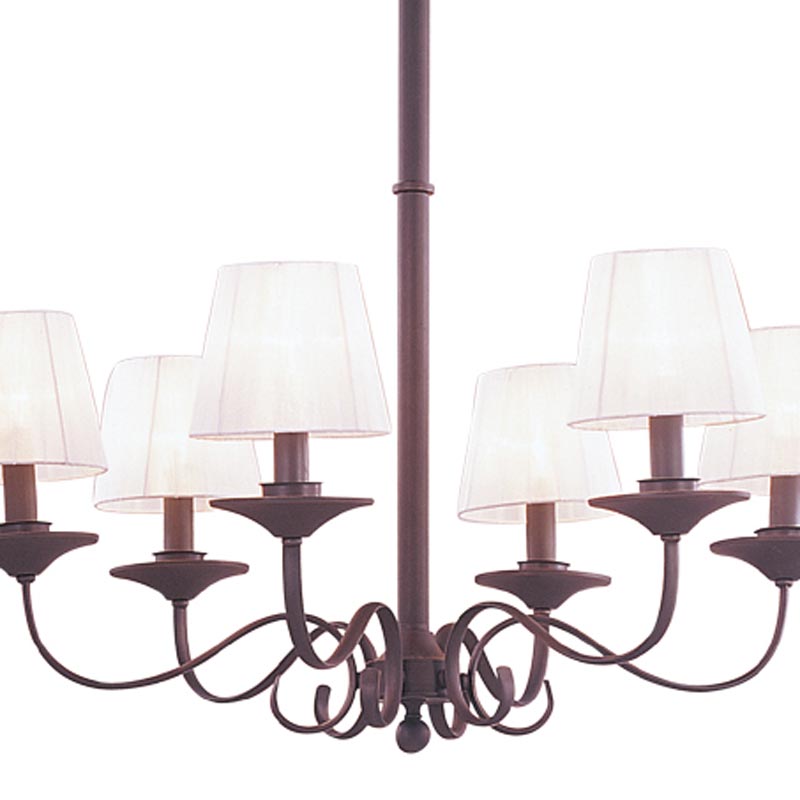 Đèn thả trần phòng khách bằng đồng chao vải dù Venus 100046-06 6 Bóng Đèn thả trần phòng khách bằng đồng chao vải dù Venus 100046-06 6 Bóng