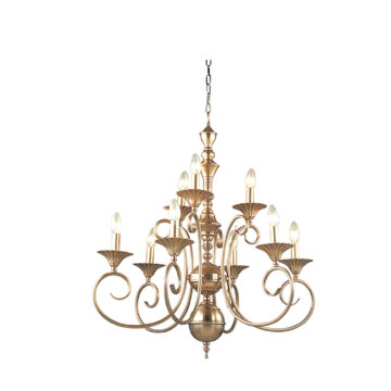 Đèn Chùm Đồng Kiểu Pháp Cổ Điển Venus 100146-09 9 tay bóng nến