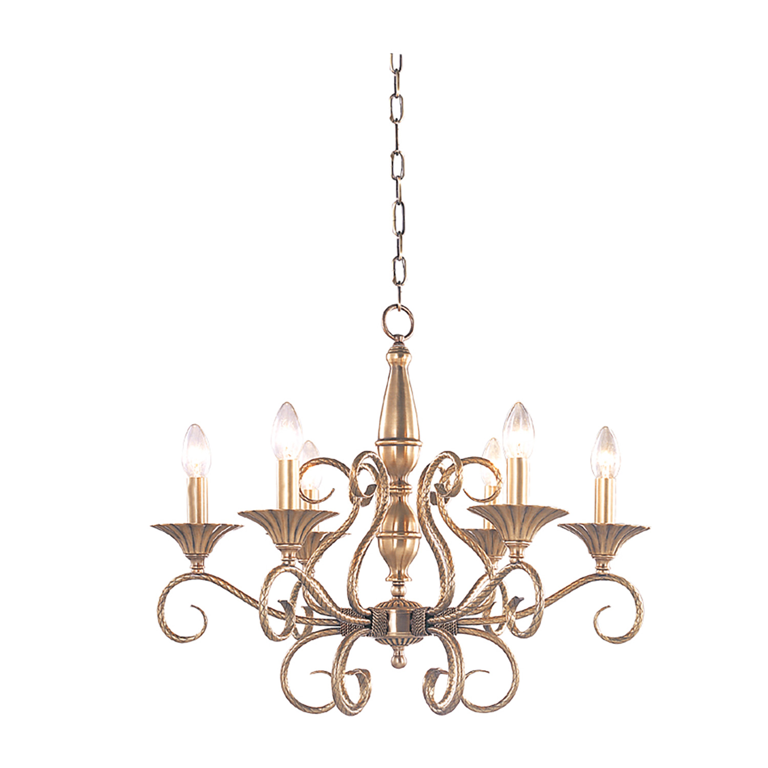 Đèn Chùm Đồng Kiểu Pháp Cổ Điển Venus 100147-06 6 tay bóng nến Đèn Chùm Đồng Kiểu Pháp Cổ Điển Venus 100147-06 6 tay bóng nến