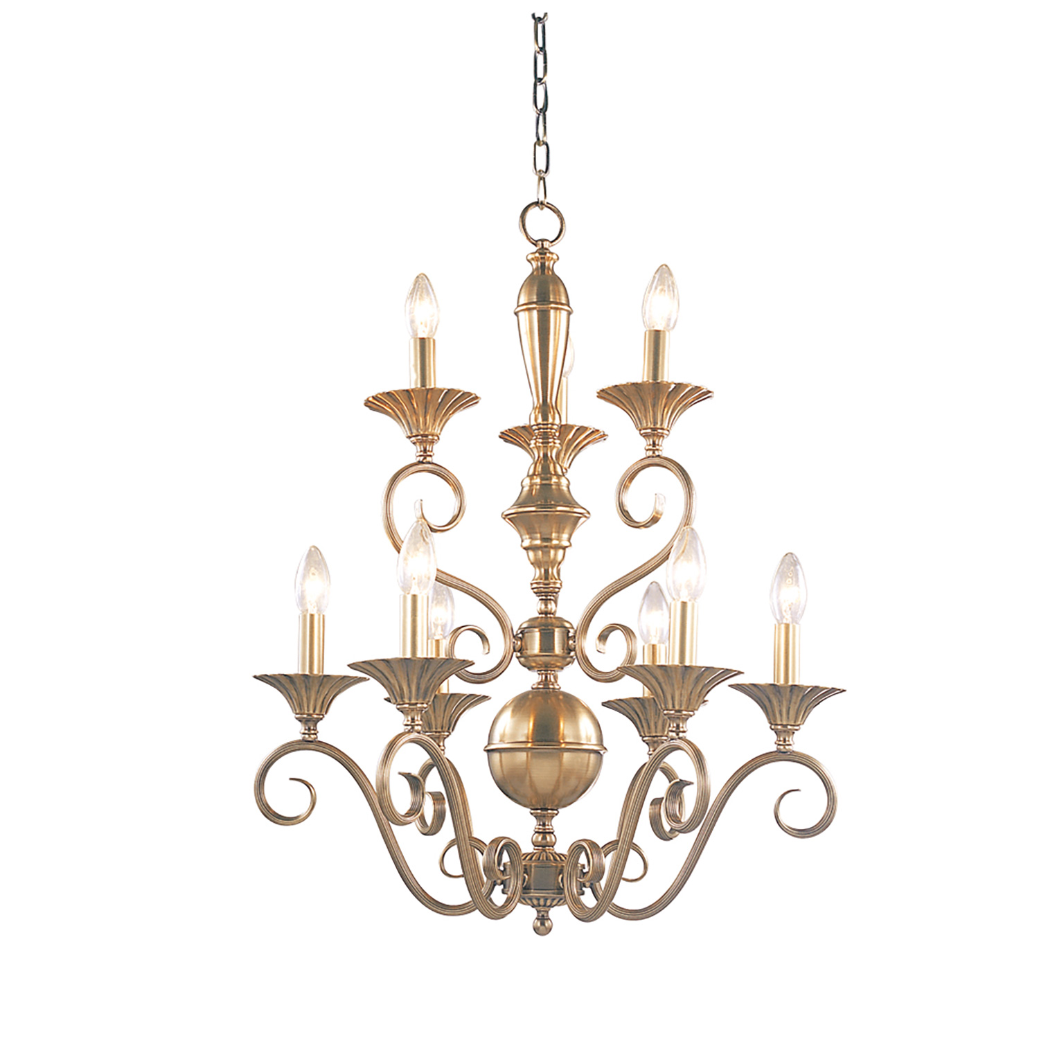 Đèn Chùm Đồng Kiểu Pháp Cổ Điển Venus 100148-09 9 tay bóng nến Đèn Chùm Đồng Kiểu Pháp Cổ Điển Venus 100148-09 9 tay bóng nến