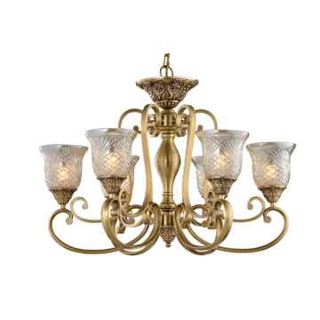 Đèn Chùm Đồng Kiểu Châu Âu Cổ Điển Venus 100239-06 6 tay bóng nến