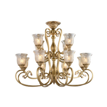 Đèn Chùm Đồng Kiểu Italia Cổ điển Venus 100239-12 12 tay bóng nến