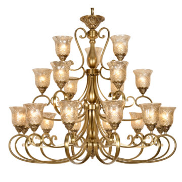 Đèn Chùm Đồng Kiểu Italia Cổ điển Venus 100239-21 21 tay bóng nến