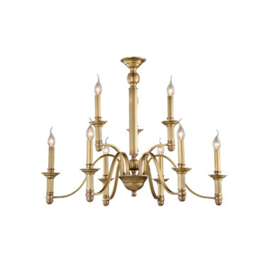 Đèn Chùm Đồng Kiểu Italia Cổ điển Venus 100242-09 9 tay bóng nến