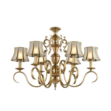 Đèn Chùm Đồng Kiểu Italia Cổ điển Venus 100252-06 6 tay bóng nến