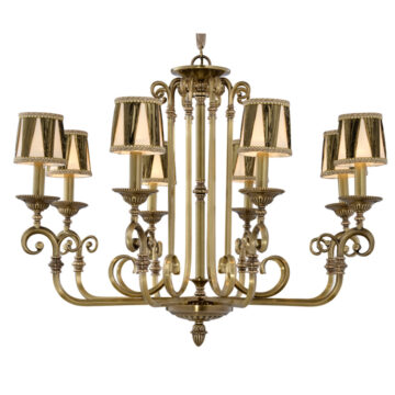 Đèn Chùm Đồng Kiểu Italia Cổ điển Venus 100264-08 8 tay bóng nến
