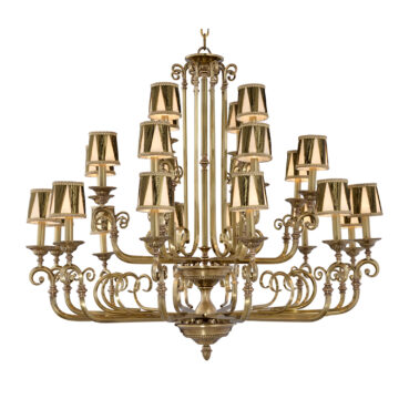 Đèn Chùm Đồng Kiểu Italia Cổ điển Venus 100264-24 24 tay bóng nến