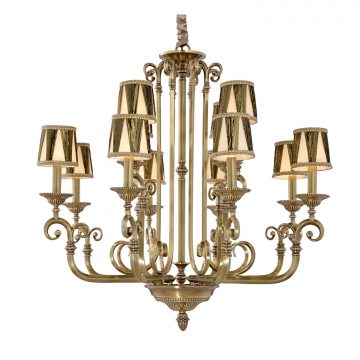 Đèn Chùm Đồng Cao Cấp Venus 100264-8+4 12 tay bóng nến