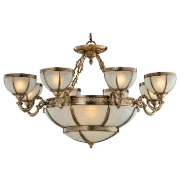 Đèn Chùm Đồng Kiểu Italia Cổ điển Venus 100265-14 14 tay bóng nến