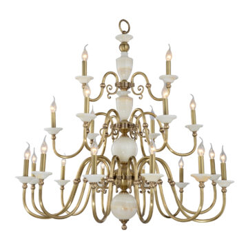 Đèn Chùm Đồng Kiểu Italia Cổ điển Venus 100299-21 21 tay bóng nến