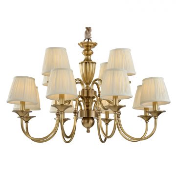 Đèn Chùm Đồng Cao Cấp Venus 100336-8+4 12 tay bóng nến