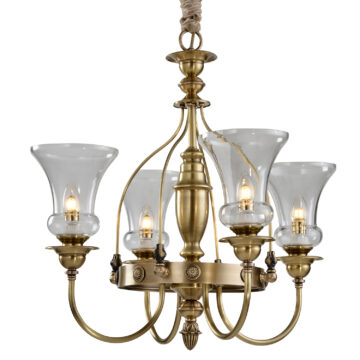 Đèn Chùm Đồng Kiểu Tân Cổ Điển Venus 100342-04 4 tay bóng nến