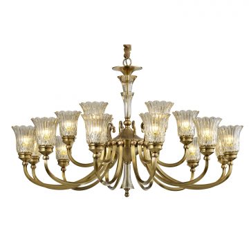 Đèn Chùm Đồng Cao Cấp Venus 100345-12+6 18 tay bóng nến