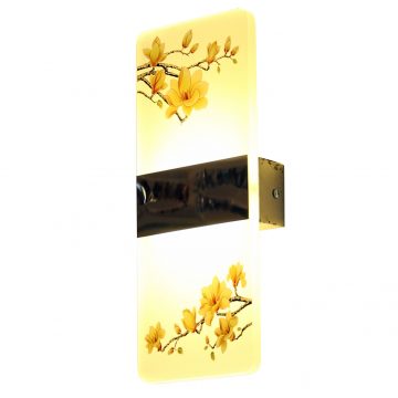 Đèn gắn tường LED trang trí thủy tinh chữ nhật hình Hoa mai Venus