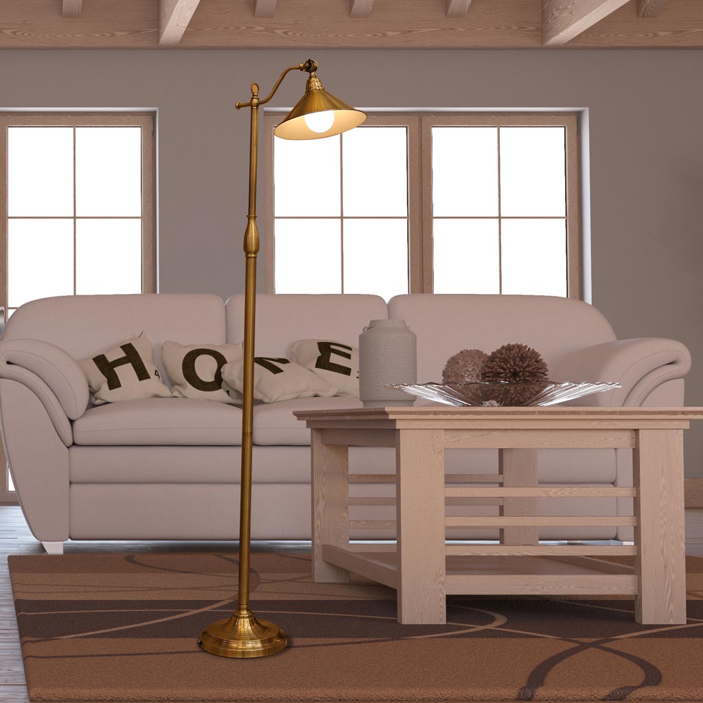 Đèn cây trụ đứng góc sofa cao 1.68m thân giả đồng Venus LD616/1 Đèn cây trụ đứng góc sofa cao 1.68m thân giả đồng Venus LD616/1