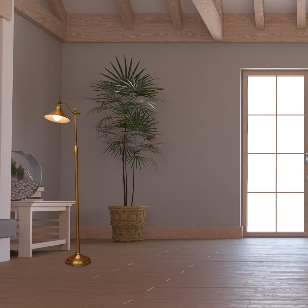 Đèn cây trụ đứng góc sofa cao 1.68m thân giả đồng Venus LD616/1 Đèn cây trụ đứng góc sofa cao 1.68m thân giả đồng Venus LD616/1