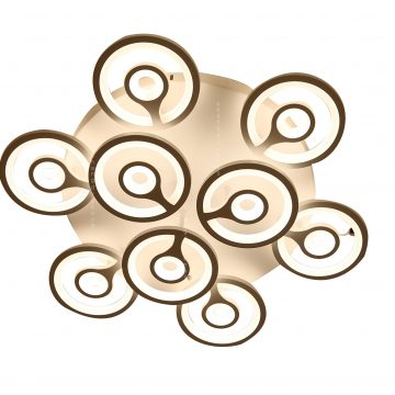 Đèn ốp trần mâm LED tròn 9 tay đồng tiền Venus 9560/6+3 (90W)