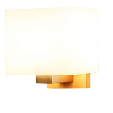 Đèn vách tường gỗ chao đèn thủy tinh hình vuông Venus