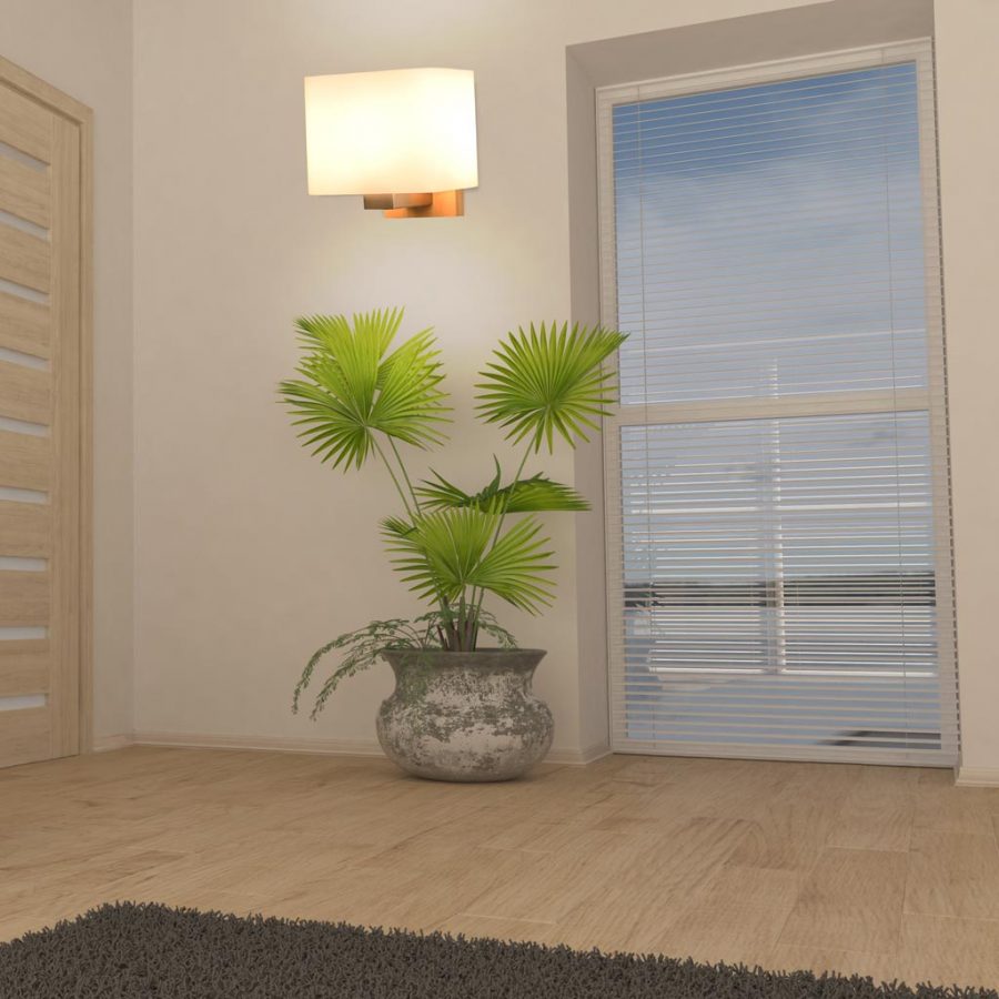 Đèn vách tường gỗ chao đèn thủy tinh hình vuông Venus