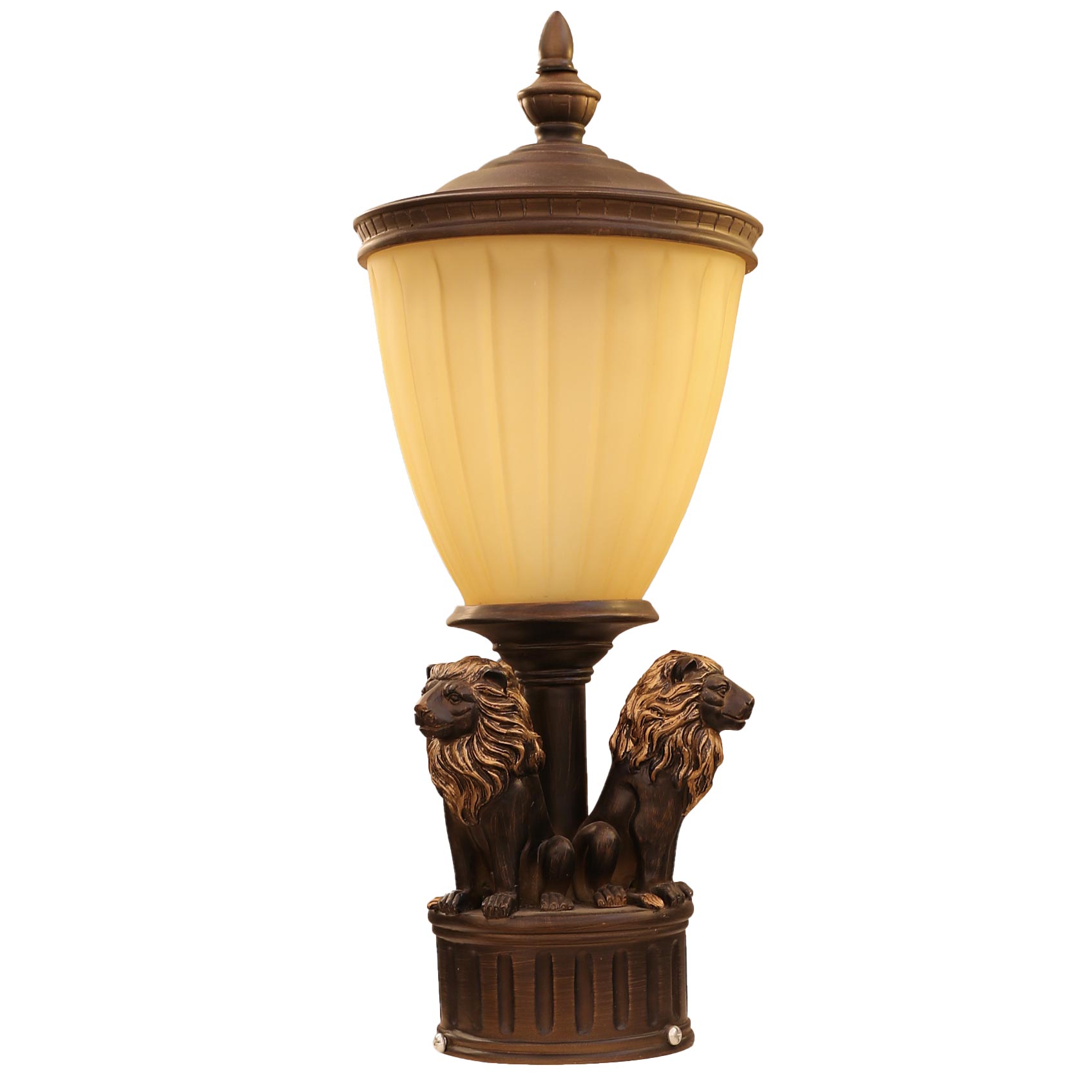 Đèn trụ gắn cổng ngoài trời con sư tử chao thủy tinh Venus VROG1102 Đèn trụ gắn cổng ngoài trời con sư tử chao thủy tinh Venus VROG1102