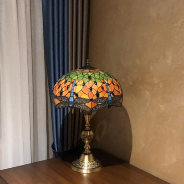 ĐÈN NGỦ ĐỂ BÀN ĐỒNG PHA LÊ TIFFANY PHỤC HƯNG VENUS 600158-01A