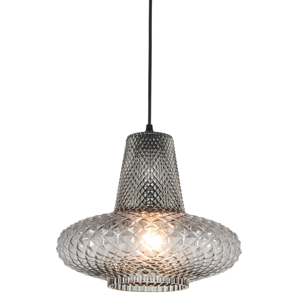 Đèn thả trần thủy tinh khắc nổi màu khói hiện đại Venus 8018D-A Đèn thả trần thủy tinh khắc nổi màu khói hiện đại Venus 8018D-A