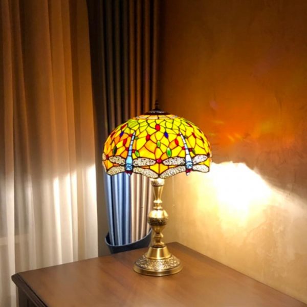 ĐÈN NGỦ ĐỂ BÀN ĐỒNG PHA LÊ TIFFANY PHỤC HƯNG VENUS 600158-01A