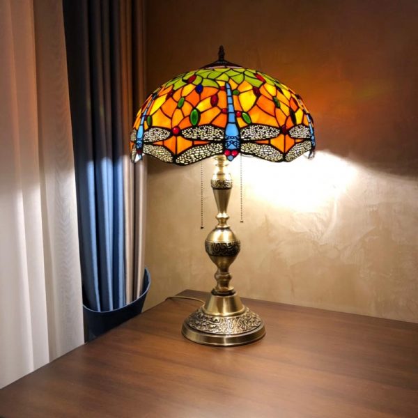 ĐÈN NGỦ ĐỂ BÀN ĐỒNG PHA LÊ TIFFANY PHỤC HƯNG VENUS 600158-01A