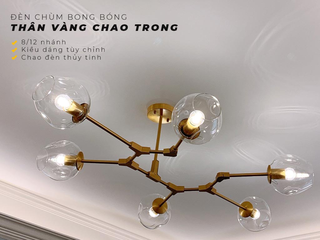 Đèn thả trang trí vòng tròn pha lê cao cấp Venus KD681418