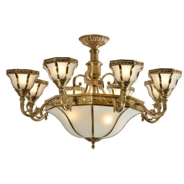 Đèn Chùm Đồng Kiểu Hoàng Gia Châu Âu Venus 200232-8+4 12 tay bóng nến