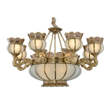 Đèn Chùm Đồng Kiểu Hoàng Gia Châu Âu Venus 200282-8+3 11 tay bóng nến