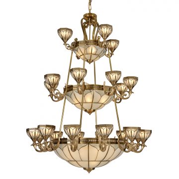 Đèn Chùm Đồng Cao Cấp Venus 200334-12+8+4 24 tay bóng nến