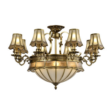 Đèn Chùm Đồng Kiểu Hoàng Gia Châu Âu Venus 200347-8+4 12 tay bóng nến