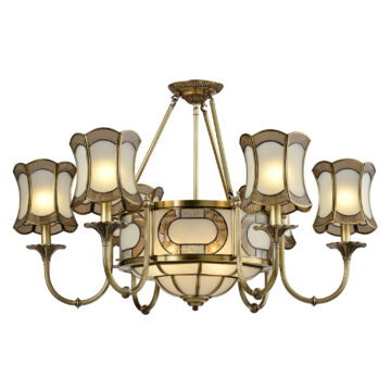 Đèn Chùm Đồng Kiểu Hoàng Gia Châu Âu Venus 200349-6+4 10 tay bóng nến