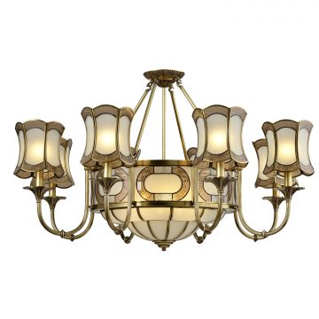 Đèn Chùm Đồng Cao Cấp Venus 200349-8+6 14 tay bóng nến