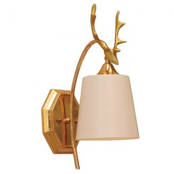 Đèn vách tường trang trí đầu nai sừng tấm sơn vàng Venus 9411GW/1