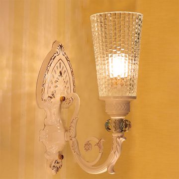 Đèn vách tường LED cổ điển thân gốm chao thủy tinh Venus VIR615/1