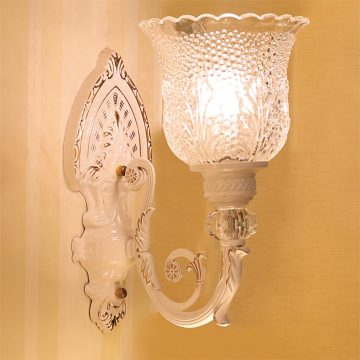 Đèn vách tường LED cổ điển thân gốm chao hoa thủy tinh Venus VIR617/1