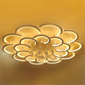 Đèn ốp trần mâm LED Mica 2 tầng hoa 20 cánh Venus VRL8151/10+10