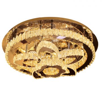 Đèn ốp trần pha lê đổi màu mâm hoa tròn 600mm Venus VRF362/600