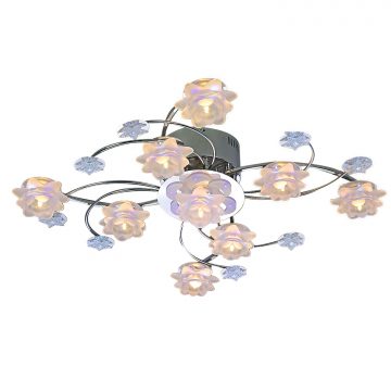 Đèn chùm mâm ốp trần hoa thủy tinh kiểu Ý Venus 6809/9