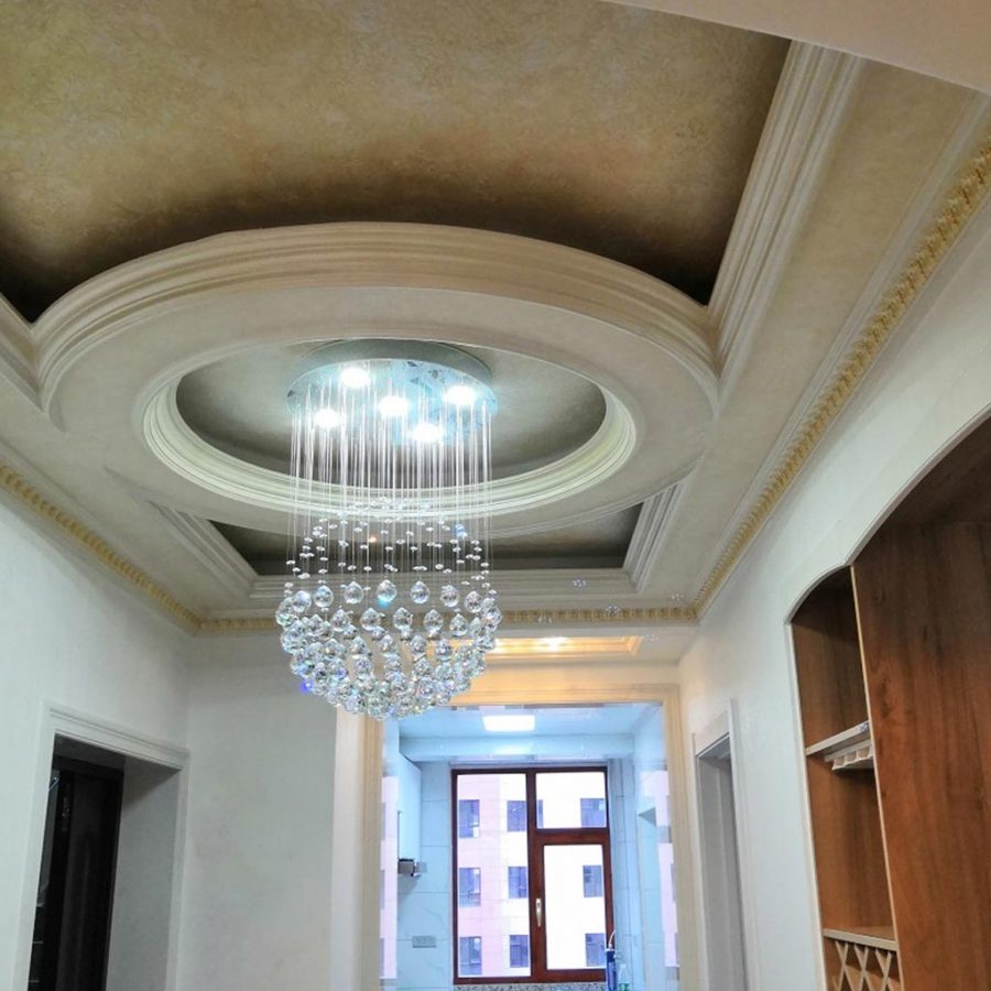 Đèn thả trần chùm hạt mưa pha lê hình quả cầu cao cấp Venus