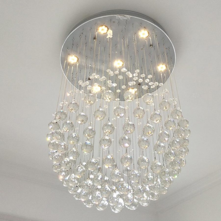 Đèn thả trần trang trí chùm giọt nước pha lê hình quả cầu cao cấp Venus
