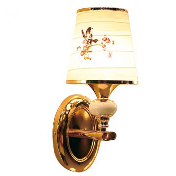 Đèn vách tường kim loại gắn ngọc chao vải hoa đào Venus VR7963