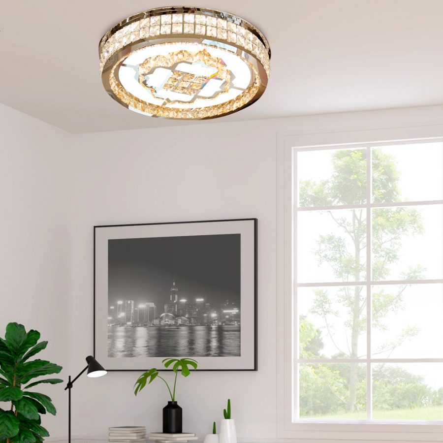 Đèn ốp trần LED pha lê mâm tròn 600mm Venus SH85209