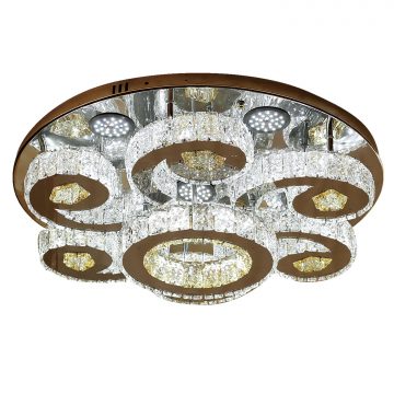 Đèn ốp trần chùm pha lê mâm tròn cánh hoa 600mm Venus VR9978 (80W)