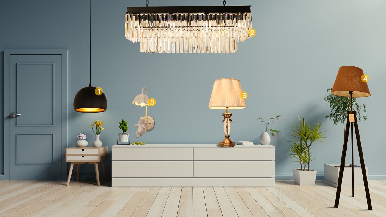 ĐÈN TRANG TRÍ CHO PHÒNG KHÁCH HIỆN ĐẠI