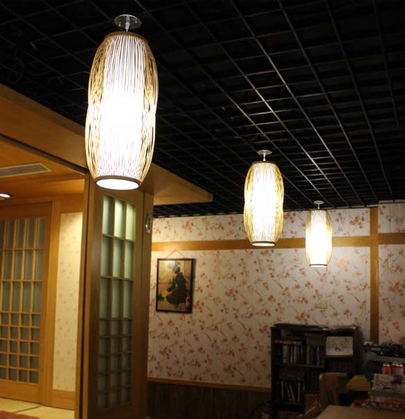 đèn gỗ tre nứa nhà hàng quán cafe