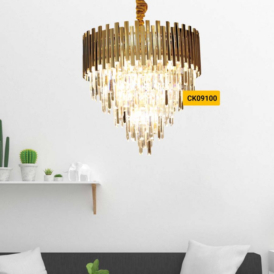 đèn thả trang trí pha lê đơn giản