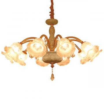 Đèn chùm sứ và thủy tinh cao cấp hình bông hoa 10 tay 1 mét Venus 9281/10